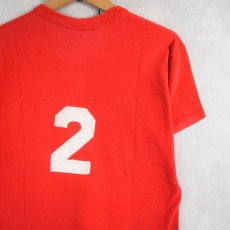 画像1: 70〜80's RUSSELL ATHLETIC 金タグ USA製 "2" フロッキープリント ナンバリングTシャツ M (1)