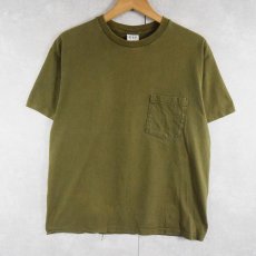 画像1: 90's GAP USA製 無地ポケットTシャツ KHAKI S (1)