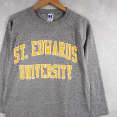 画像1: 90's RUSSELL ATHLETIC USA製 "ST.EDWARDS UNIVERSITY" プリント フットボールTシャツ L (1)