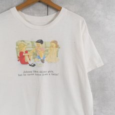 画像1: 90's "Johnny likes skinny girls, ..." ジョークプリントTシャツ (1)