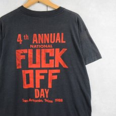 画像2: 80's USA製 "FUCK OFF" ギミックプリントTシャツ BLACK XL (2)