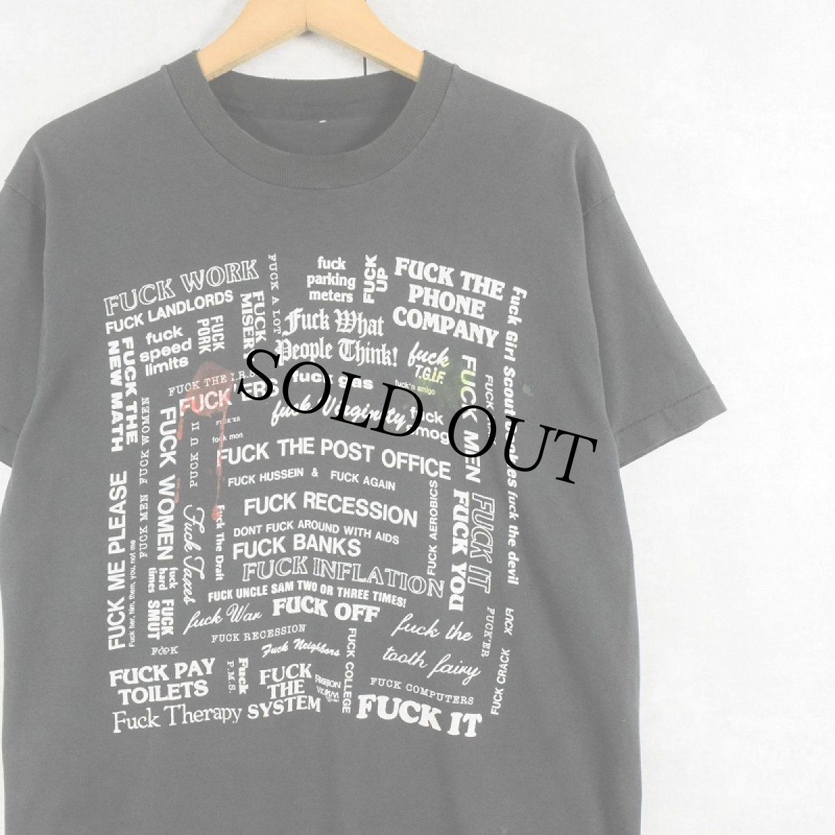 画像1: 90's "Fワード" プリントTシャツ BLACK (1)