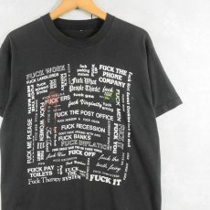 画像1: 90's "Fワード" プリントTシャツ BLACK  (1)