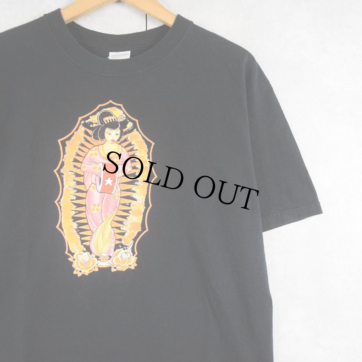 画像1: 2000's "STAR OF TEXAS TATTOO ART REVIVAL" イラストプリントTシャツ BLACK M (1)