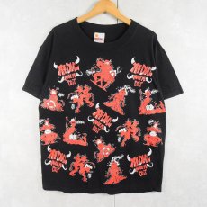 画像1: 90's "THE DEVIL MADE ME DO IT" 四十八手 デビルプリント エロTシャツ BLACK L (1)