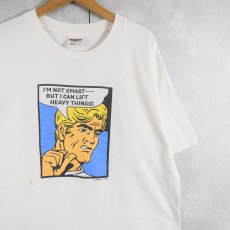 画像1: 90's USA製 "I'M NOT SMART --" イラストプリントTシャツ XL (1)