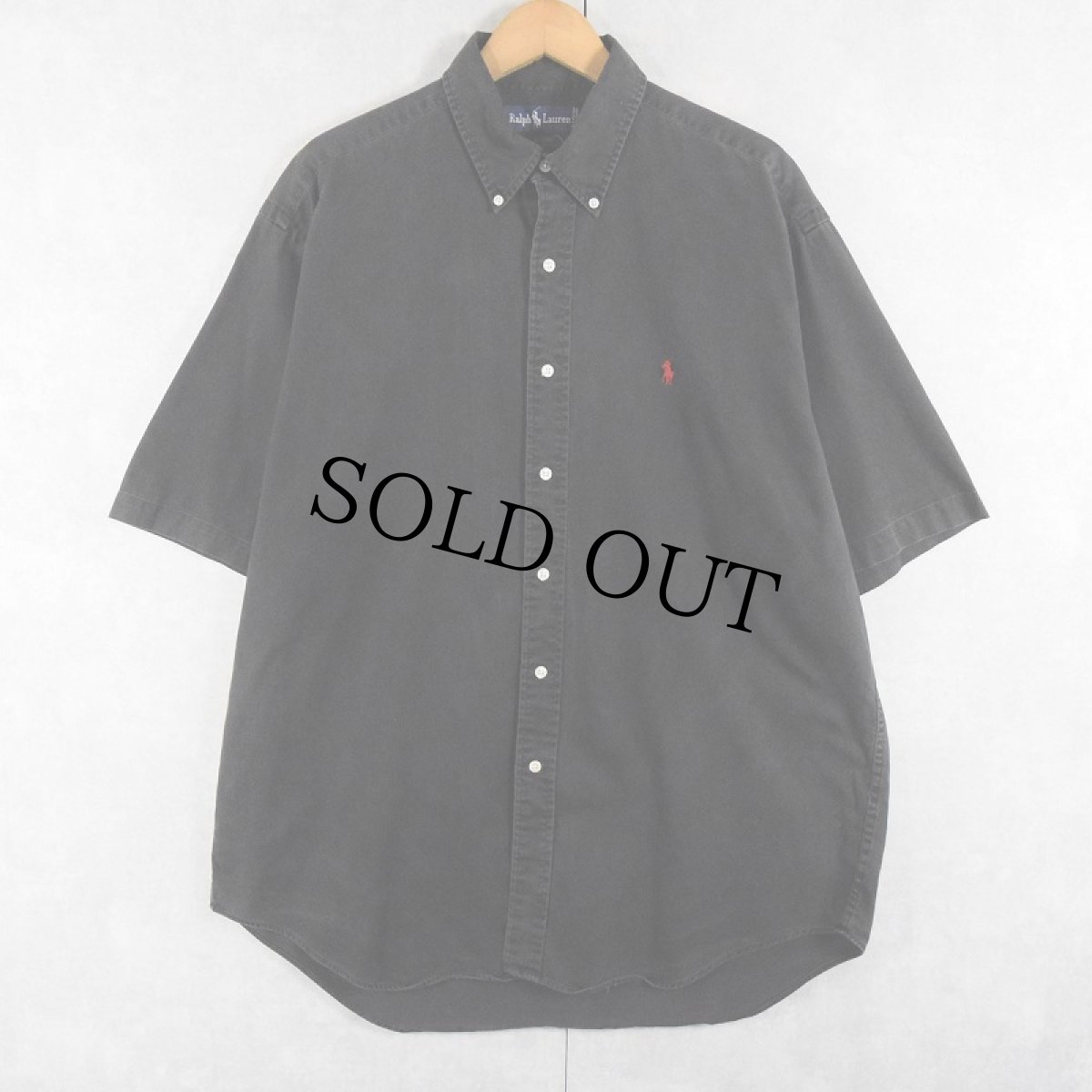 画像1: 90's Ralph Lauren "BLAIRE" コットンボタンダウンシャツ BLACK L (1)