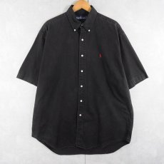 画像1: 90's Ralph Lauren "BLAIRE" コットンボタンダウンシャツ BLACK L (1)