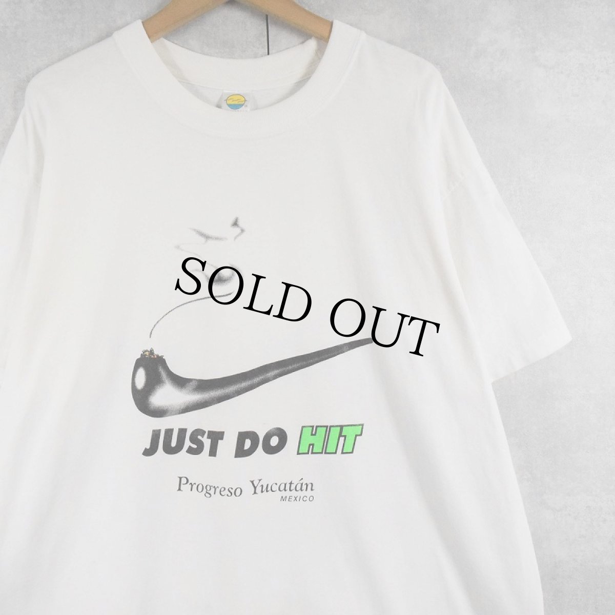 画像1: 2000's "JUST DO HIT" パロディプリントTシャツ XL (1)