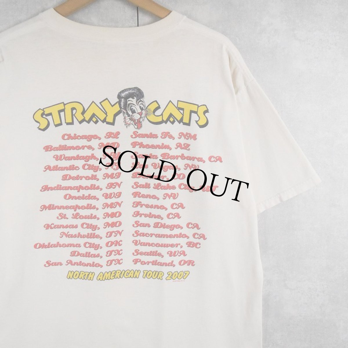 画像2: 2000's Stray Cats "NORTH AMERICAN TOUR" ロカビリーバンドツアーTシャツ L (2)
