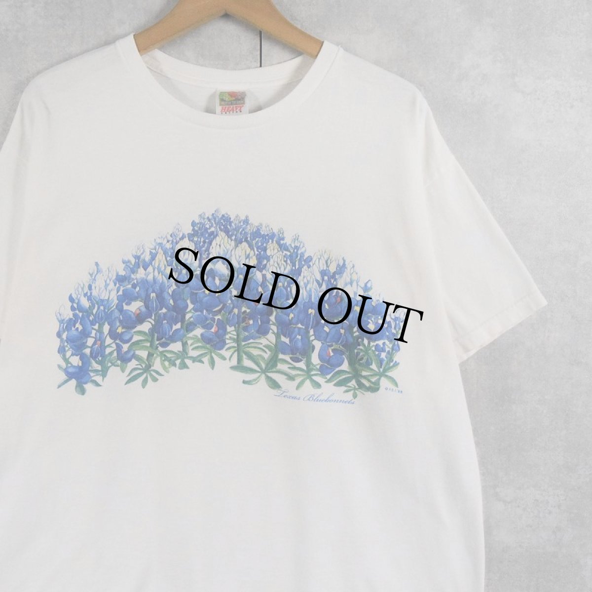 画像1: 90's "Texas Bluebonnets" フラワーイラストプリントTシャツ XL (1)
