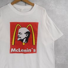 画像1: McLenin's "THE PARTY IS OVER" パロディプリントTシャツ (1)