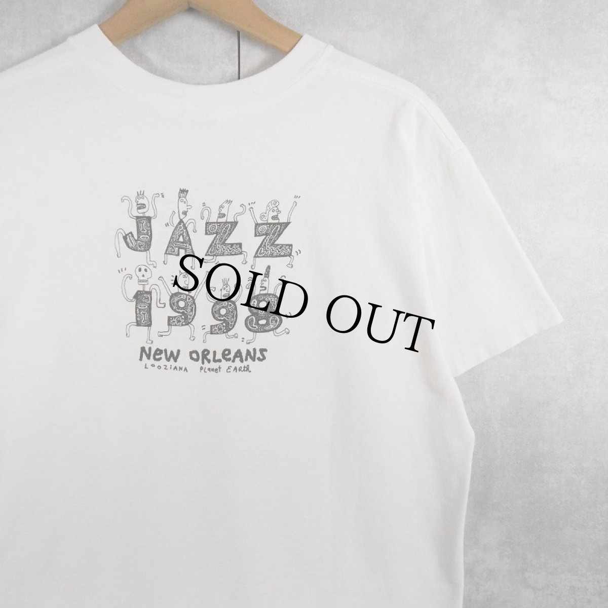 画像2: 90's BIG HED "BIG EASY JAZZ 1998" アートプリントTシャツ L (2)