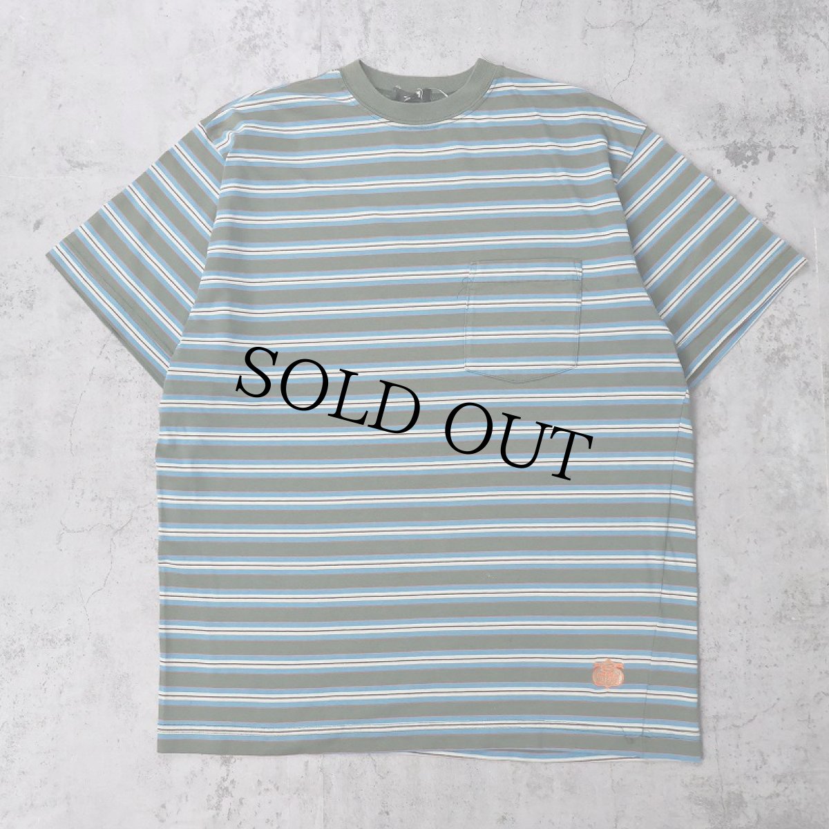 画像1: 80's STUSSY USA製 ボーダー柄 プリントTシャツ L (1)