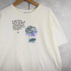 画像1: 90's Bette Reese USA製 "If you think..." フラワーイラストプリントTシャツ XXL (1)