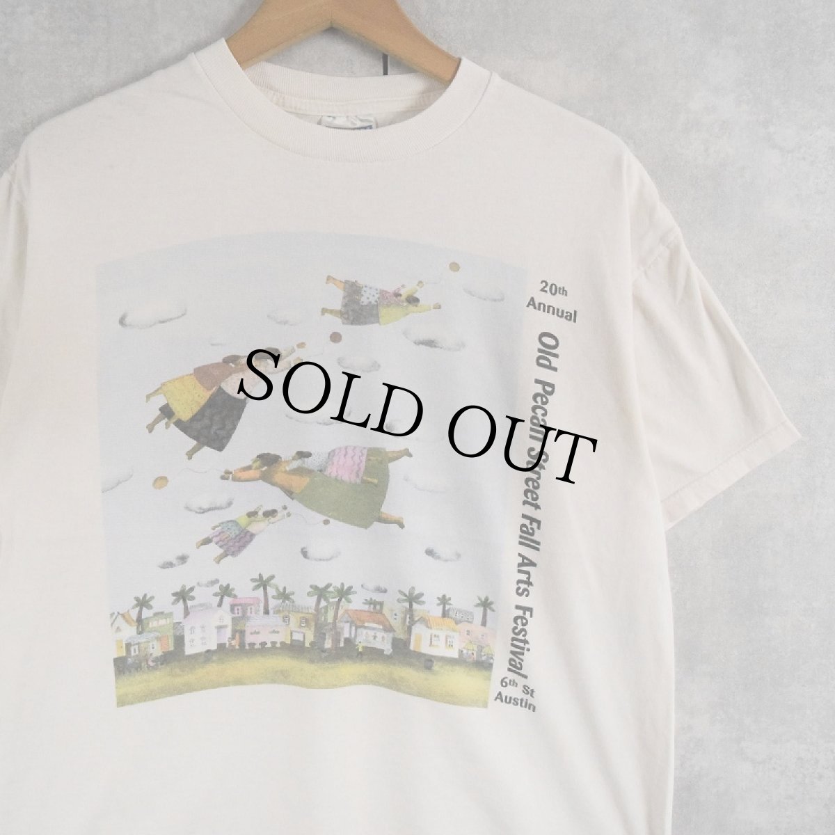 画像1: 2000's Old Pecan Street Fall Arts Festival イラストプリントTシャツ M (1)