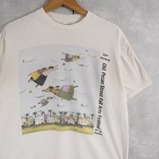 画像1: 2000's Old Pecan Street Fall Arts Festival イラストプリントTシャツ M (1)