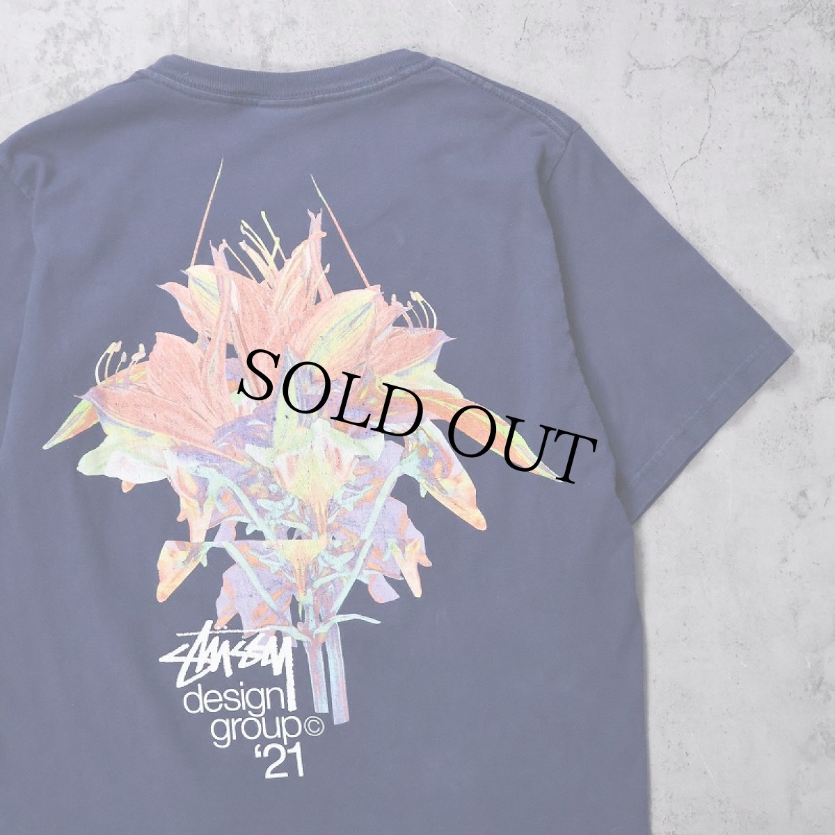 画像1: STUSSY "DESIGN GROUP 21" プリントTシャツ NAVY S (1)