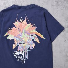 画像1: STUSSY "DESIGN GROUP 21" プリントTシャツ NAVY S (1)