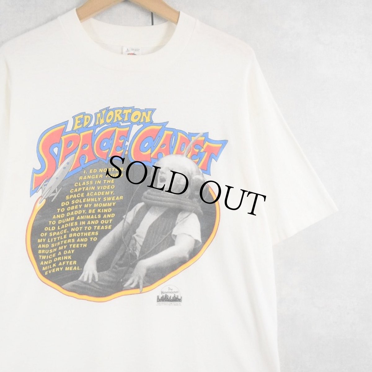 画像1: 90's The Honeymooners USA製 "ED NORTON SPACE CADET" コメディドラマプリントTシャツ L (1)