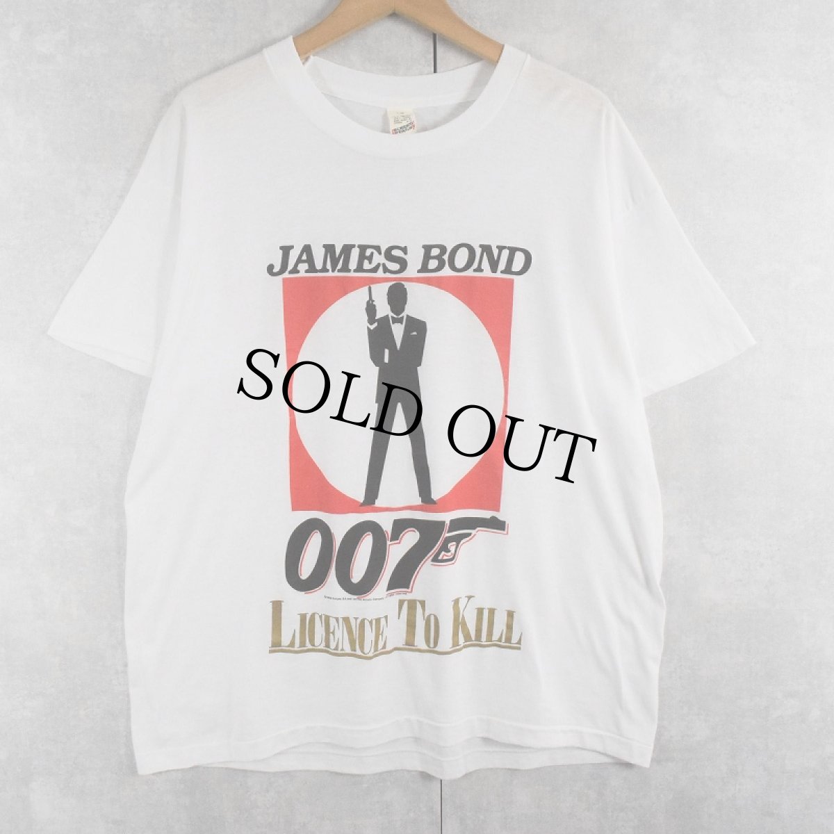画像1: 80's 007/LICENCE TO KILL CANADA製 アクション映画プリントTシャツ XL (1)