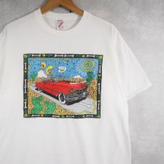 画像1: 90's TESOROS USA製 イラストプリントTシャツ XL (1)