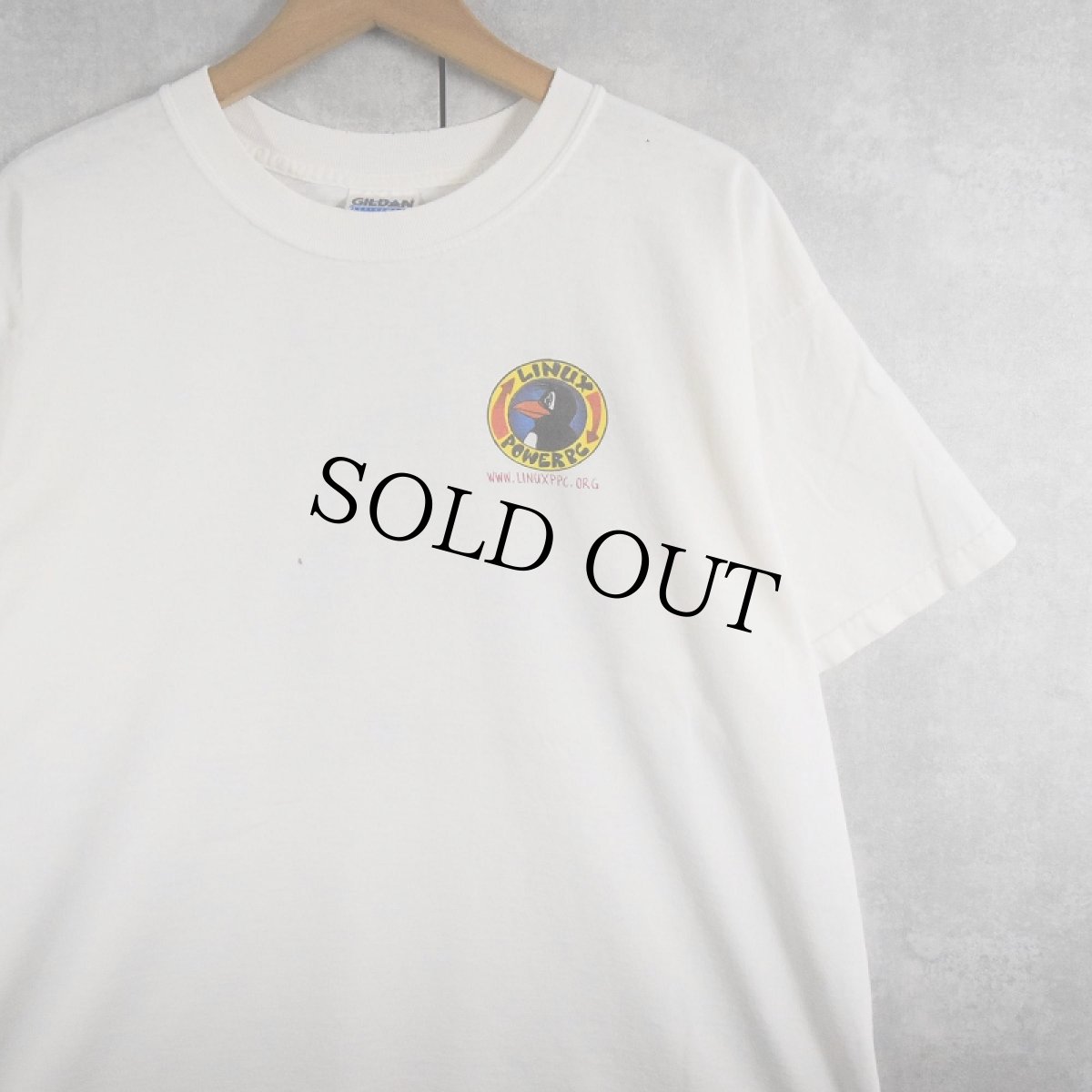 画像2: LINUX "Think Linux" コンピューター企業パロディプリントTシャツ XL (2)