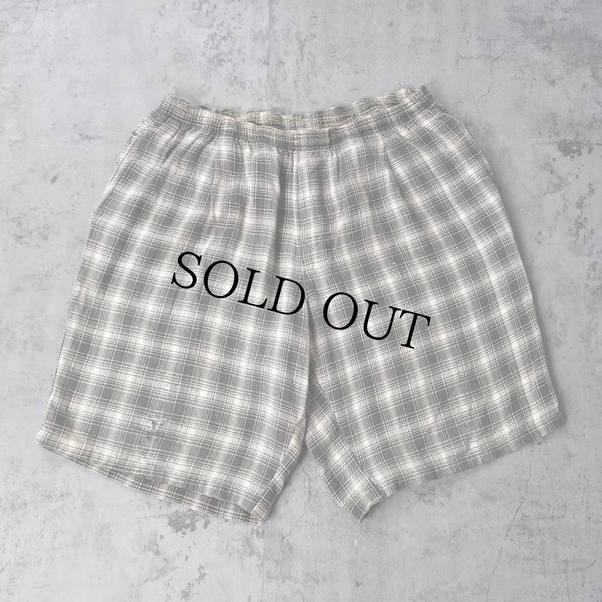 画像2: 80's STUSSY USA製 チェック柄 コットンショーツ L (2)