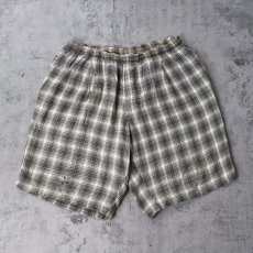画像2: 80's STUSSY USA製 チェック柄 コットンショーツ L (2)