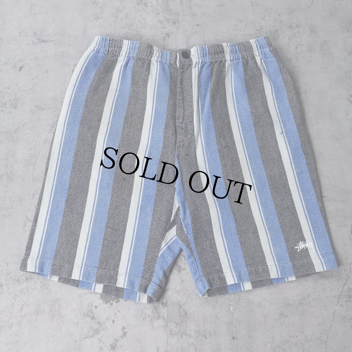 画像2: STUSSY ストライプ柄 コットンショーツ L (2)
