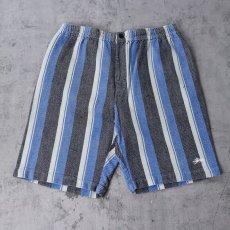 画像2: STUSSY ストライプ柄 コットンショーツ L (2)