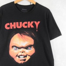 画像1: Chucky ホラー映画 キャラクタープリントTシャツ BLACK L (1)
