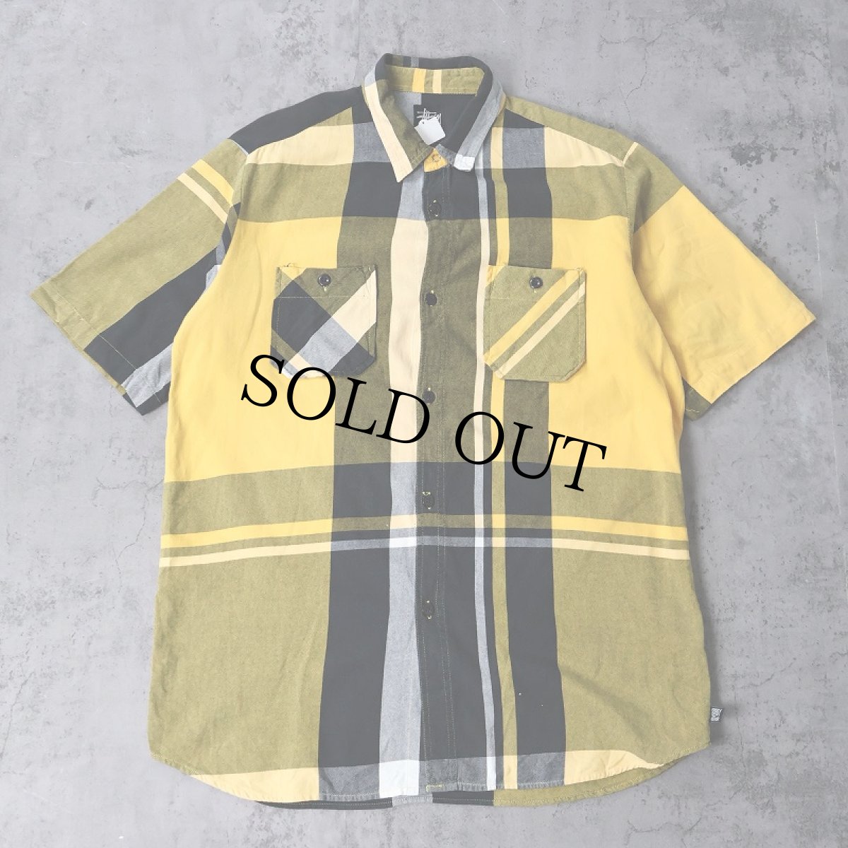 画像1: STUSSY チェック柄 コットンシャツ XL (1)