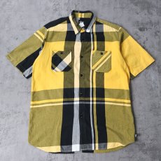 画像1: STUSSY チェック柄 コットンシャツ XL (1)