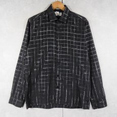 画像1: FAME チェック柄 ポリエステル×コットン シャツ BLACK M (1)