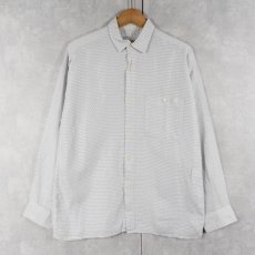 画像1: 90's AURO FEANCE製 コットン×レーヨン 柄織りシャツ SIZE39/40 (1)