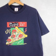 画像1: 90's Pizza Hut×PEPSI "Tried It!" プリントTシャツ NAVY L (1)
