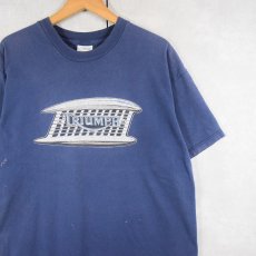 画像1: 2000's TRIUMPH モーターサイクル ロゴプリントTシャツ NAVY L (1)