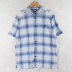 画像1: 18SS Patagonia "ORGANIC COTTON" オンブレーチェック柄 A/Cシャツ XL (1)