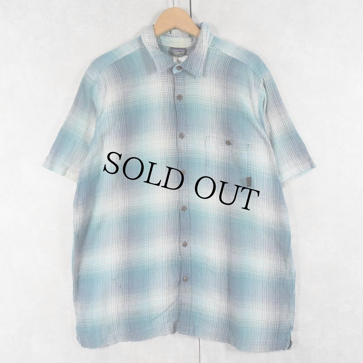 画像1: 11SS Patagonia "ORGANIC COTTON" オンブレーチェック柄 A/Cシャツ XL (1)