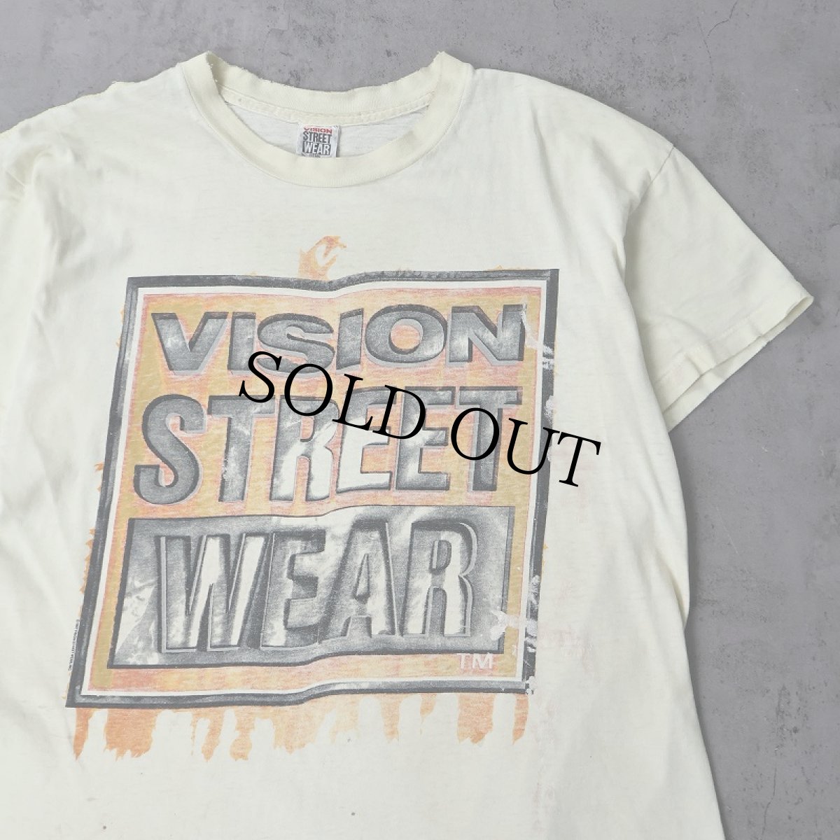 画像1: 80's VISION STREET WEAR USA製 ロゴプリントTシャツ L (1)