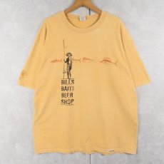 画像1: 90's USA製 "BILL'S BAIT AND BEER SHOP" 魚イラストプリントTシャツ XL (1)