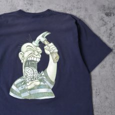 画像1: 90's Totally’d USA製 プリントTシャツ NAVY XL (1)