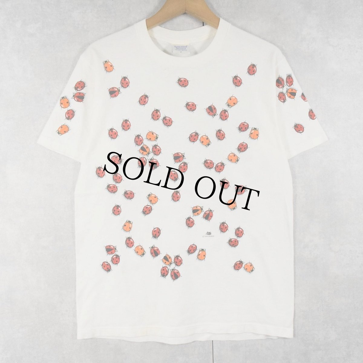 画像1: 90's DAN GILBERT USA製 "Ladybug" アートプリントTシャツ M (1)