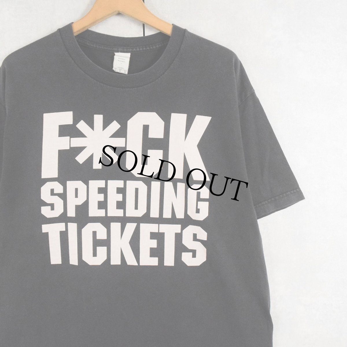 画像1: "F*CK SPEEDING TICKETS" プリントTシャツ L (1)