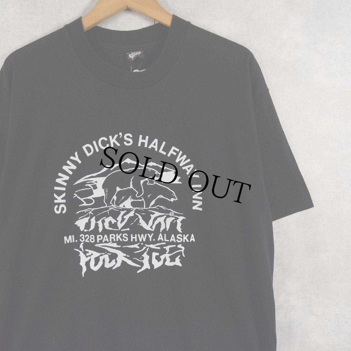 画像1: 90's USA製 "SKINNY DICK'S HALFWAY INN" エロプリントTシャツ BLACK XL (1)