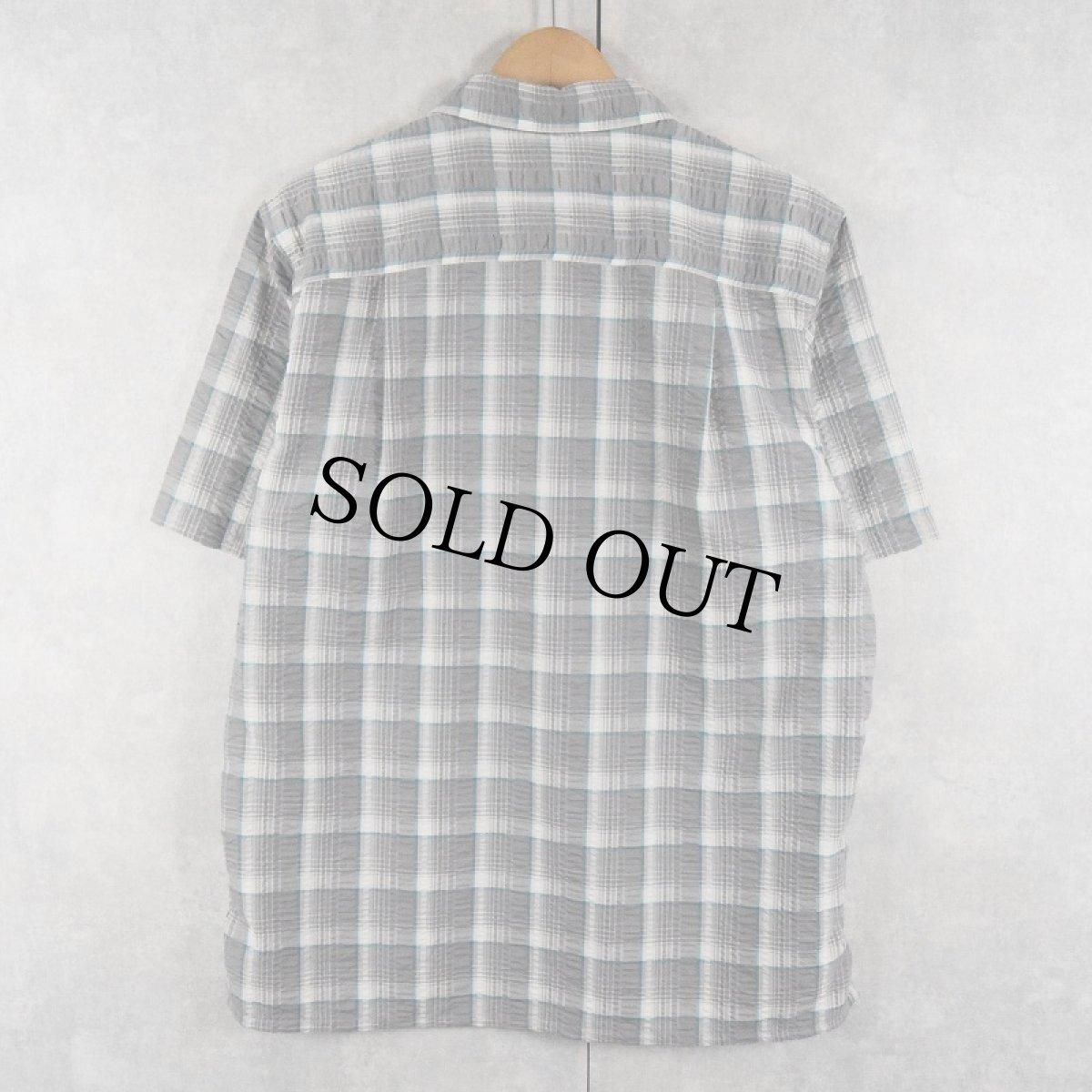 画像2: 2017SS Patagonia チェック柄 シアサッカーシャツ M (2)