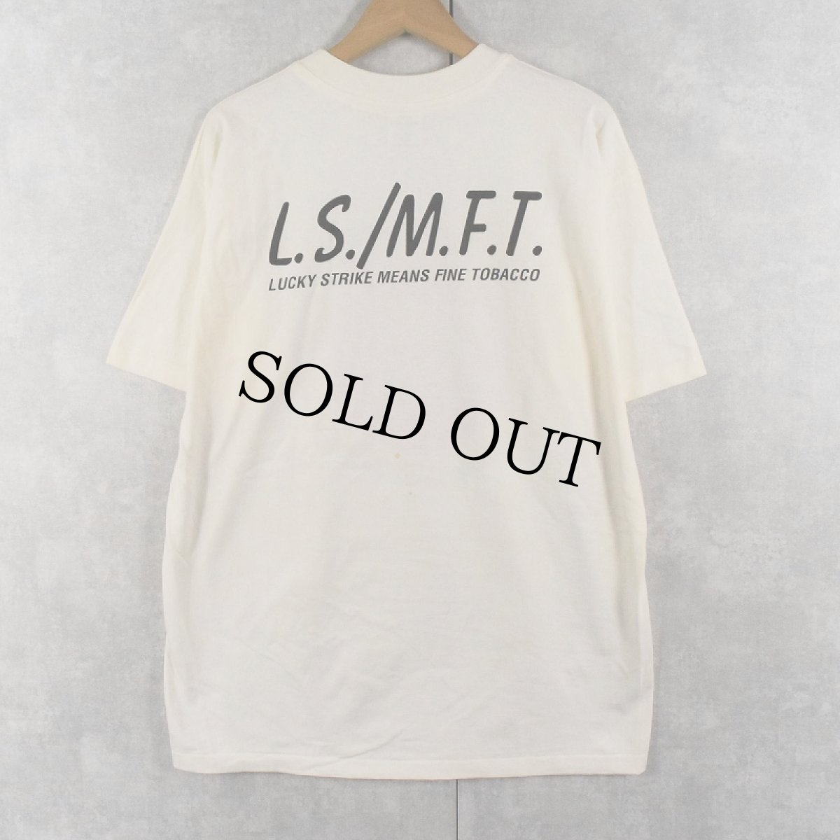 画像2: 90's LUCKY STRIKE USA製 たばこメーカー ロゴプリントTシャツ (2)