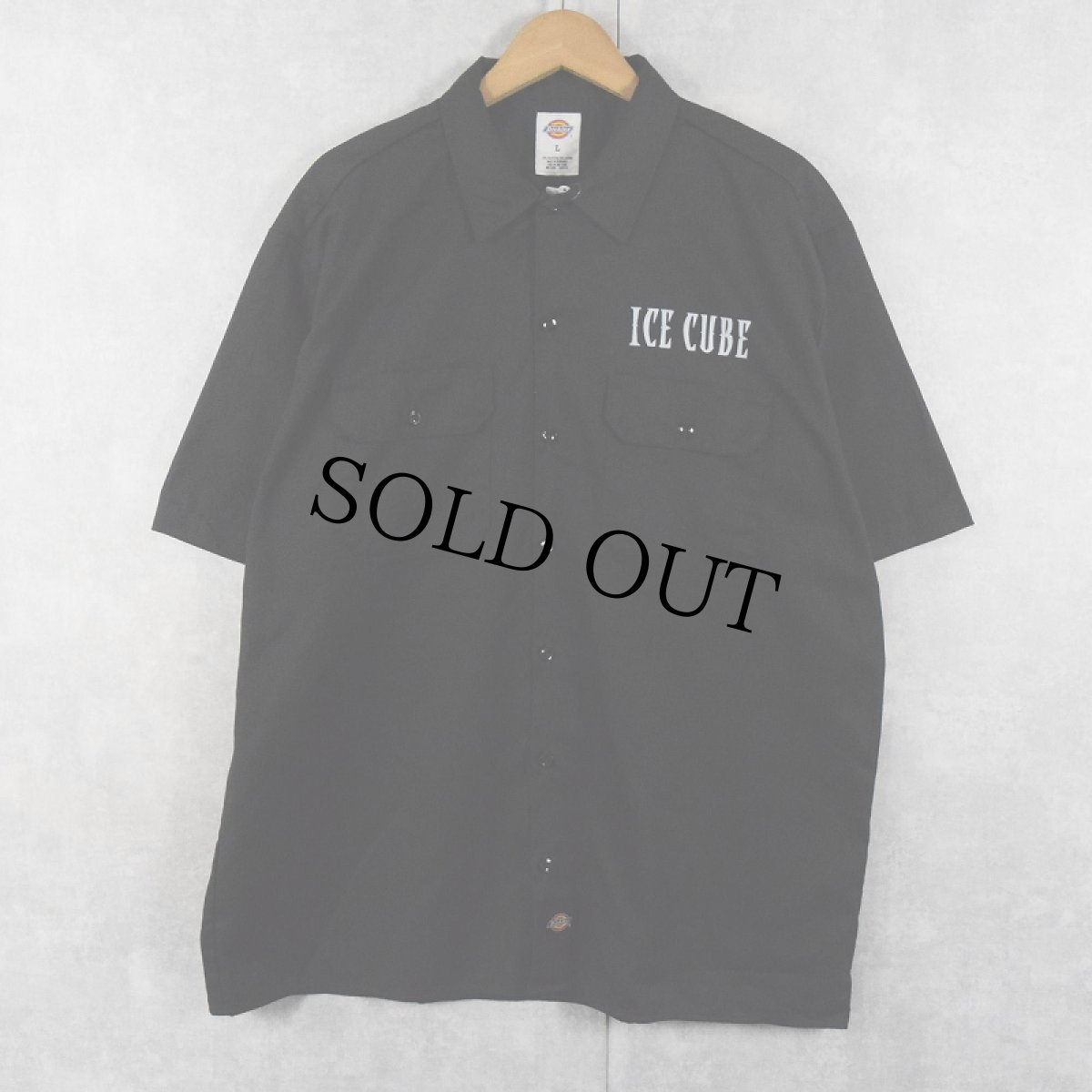 画像2: Dickies "ICE CUBE" ヒップホッププリント ワークシャツ BLACK L (2)