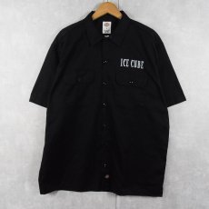 画像2: Dickies "ICE CUBE" ヒップホッププリント ワークシャツ BLACK L (2)